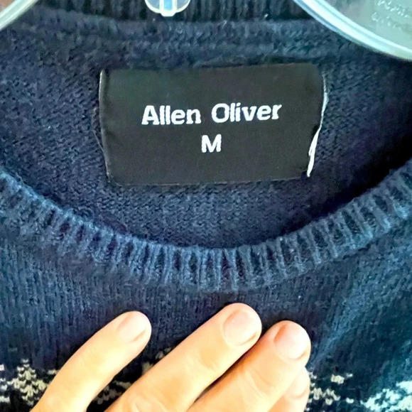 Allen Oliver Christmas New Year Sweater Snow Ho Ho Ho Deer Sz M - Picture 2 of 6